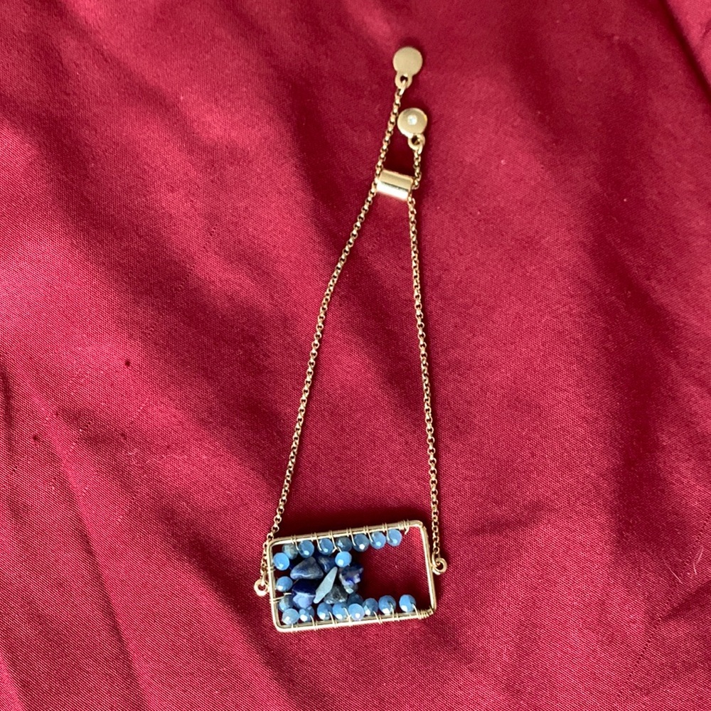 Blue stone Anklet. Can be worn as bracelet.